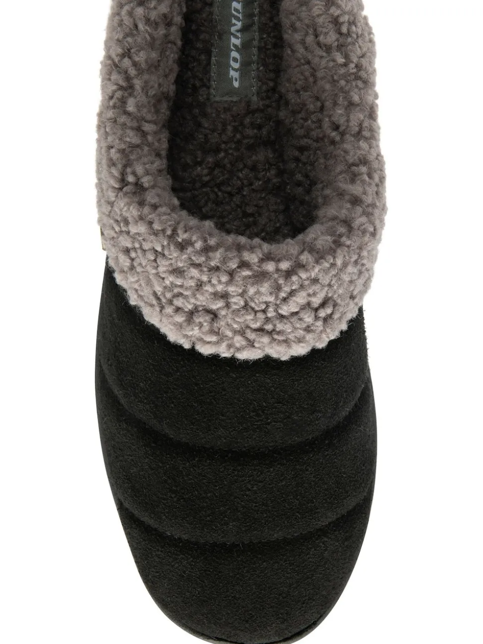 Dunlop Black Suede Mule Slippers