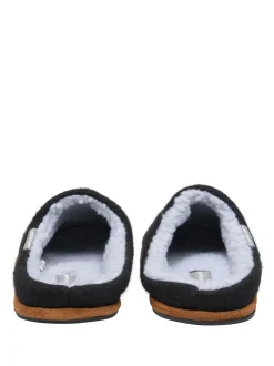 Dunlop Black Textile Mule Slippers