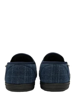 Dunlop Blue Mens Twin Gusset Full Slippers