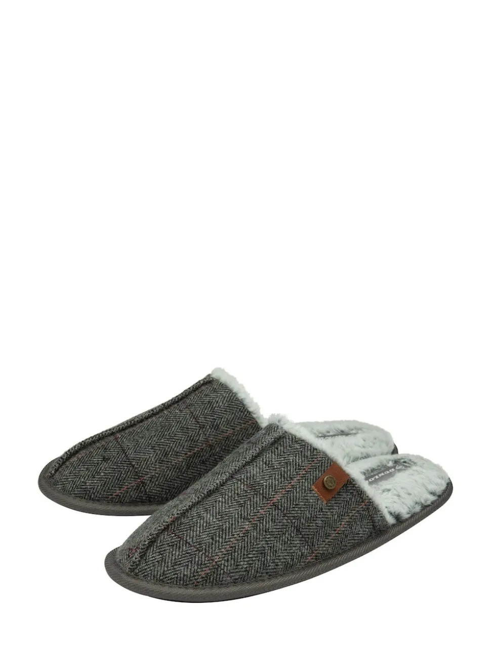 Dunlop Grey Closed Toe Mens Mule Slippers