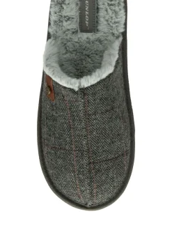 Dunlop Grey Closed Toe Mens Mule Slippers
