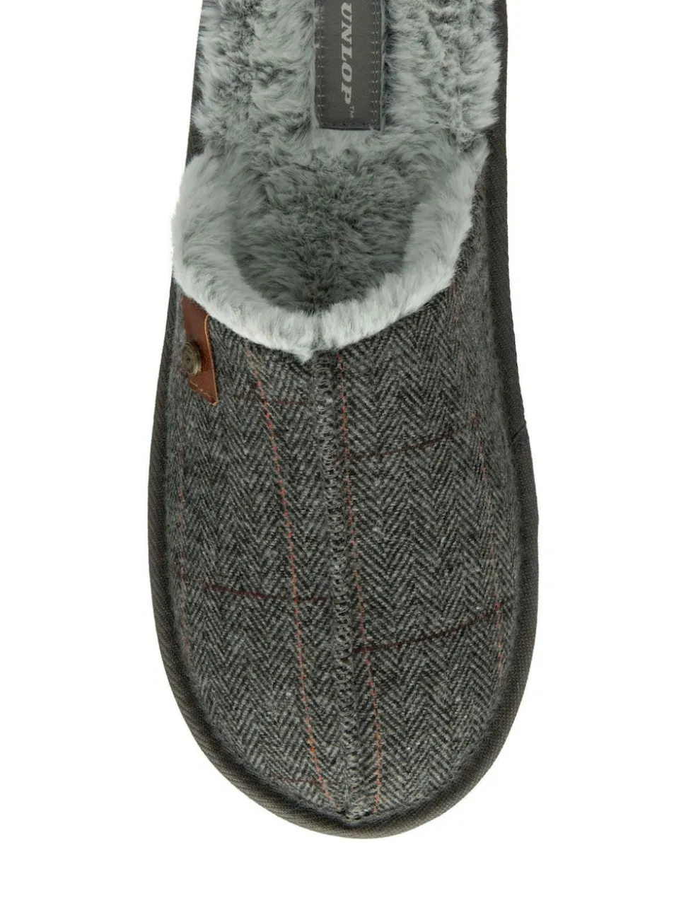 Dunlop Grey Closed Toe Mens Mule Slippers
