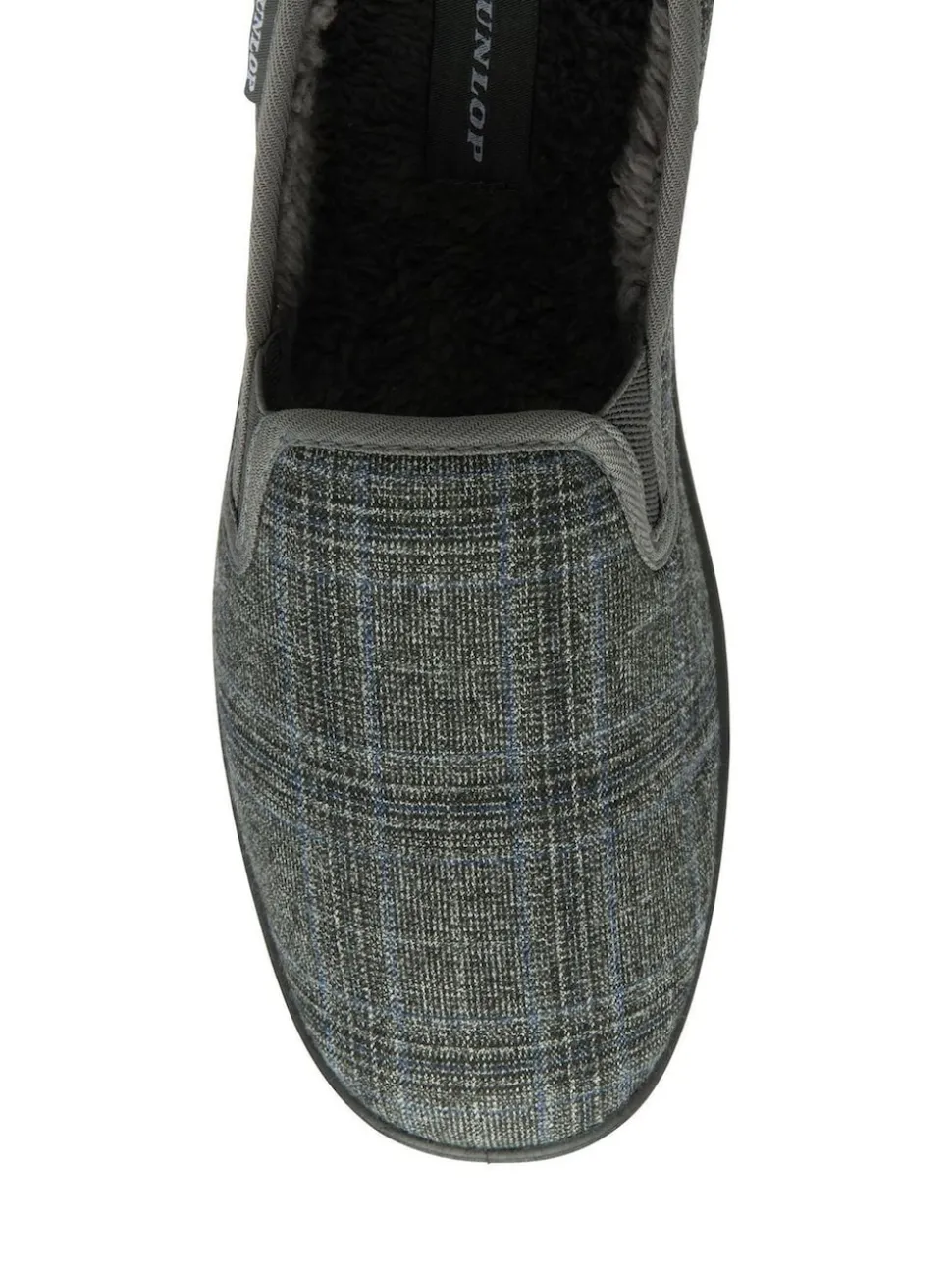 Dunlop Grey Mens Twin Gusset Full Slippers