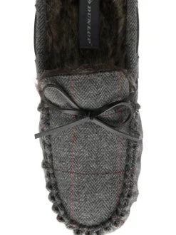 Dunlop Grey Mocassin Slippers