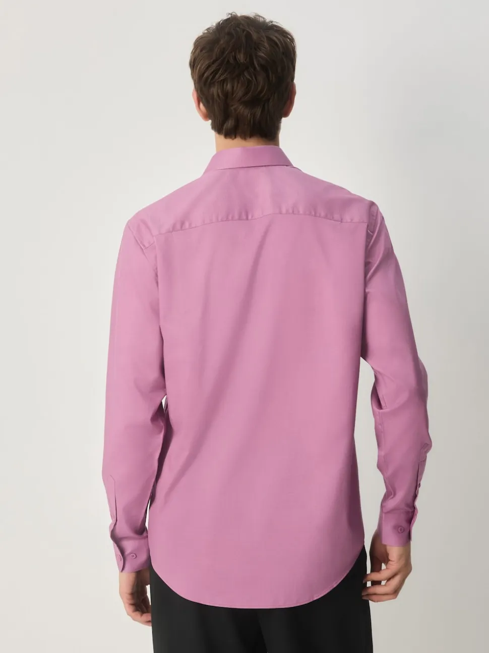 Dusty Pink Regular Fit Easy Care Textured Single Cuff Smart Shirt