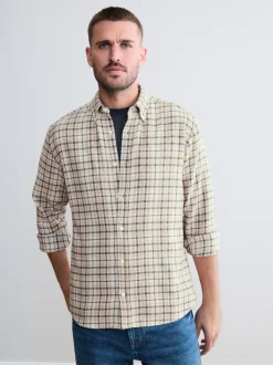 Ecru Signature Long Sleeve Check Shirt