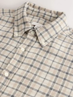 Ecru Signature Long Sleeve Check Shirt