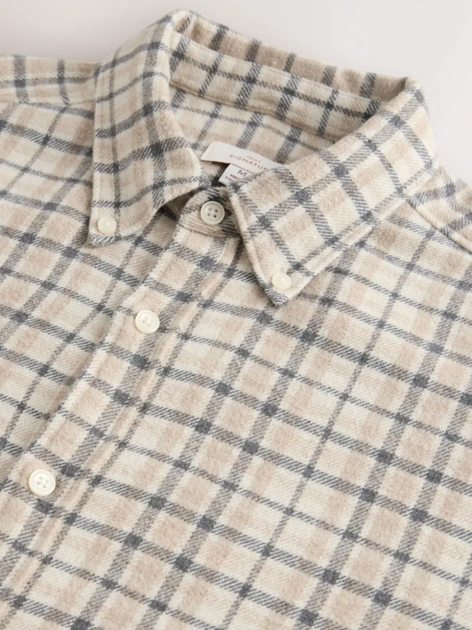 Ecru Signature Long Sleeve Check Shirt