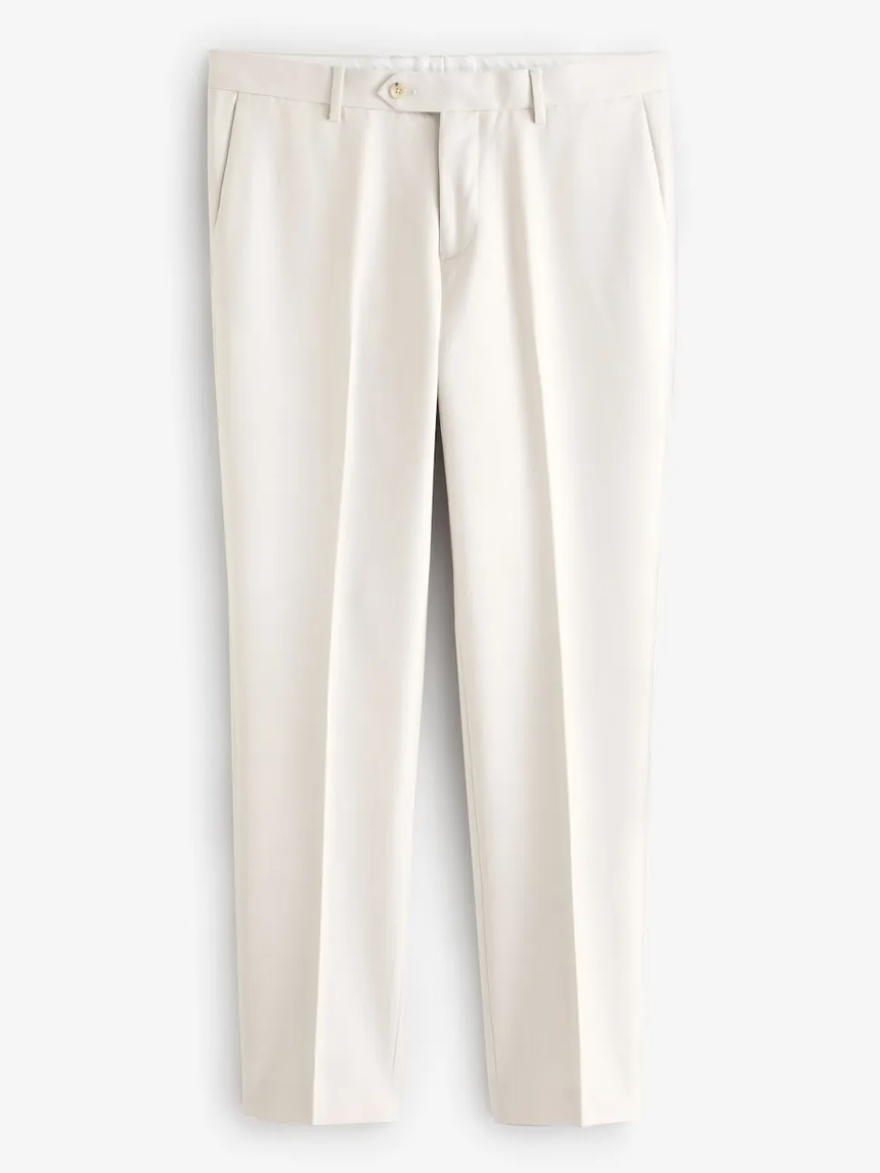 Ecru Slim Fit Textured Suit Trousers