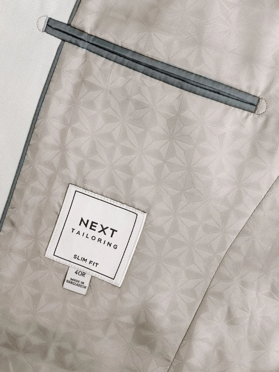 Ecru Slim Fit Textured Suit Jacket