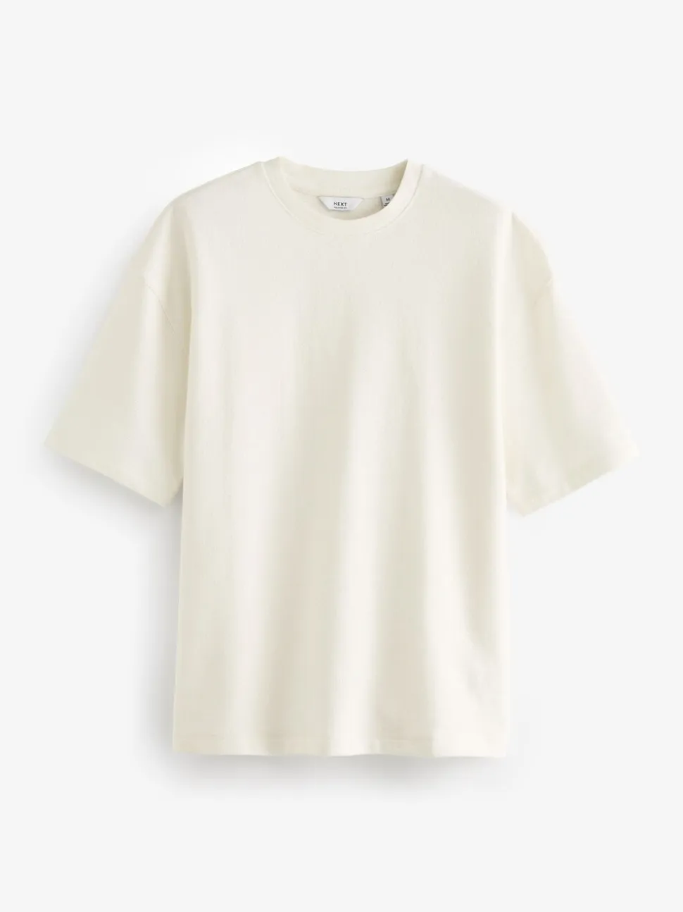 Ecru Texture Textured Relaxed Heavyweight 100% Cotton T-Shirt