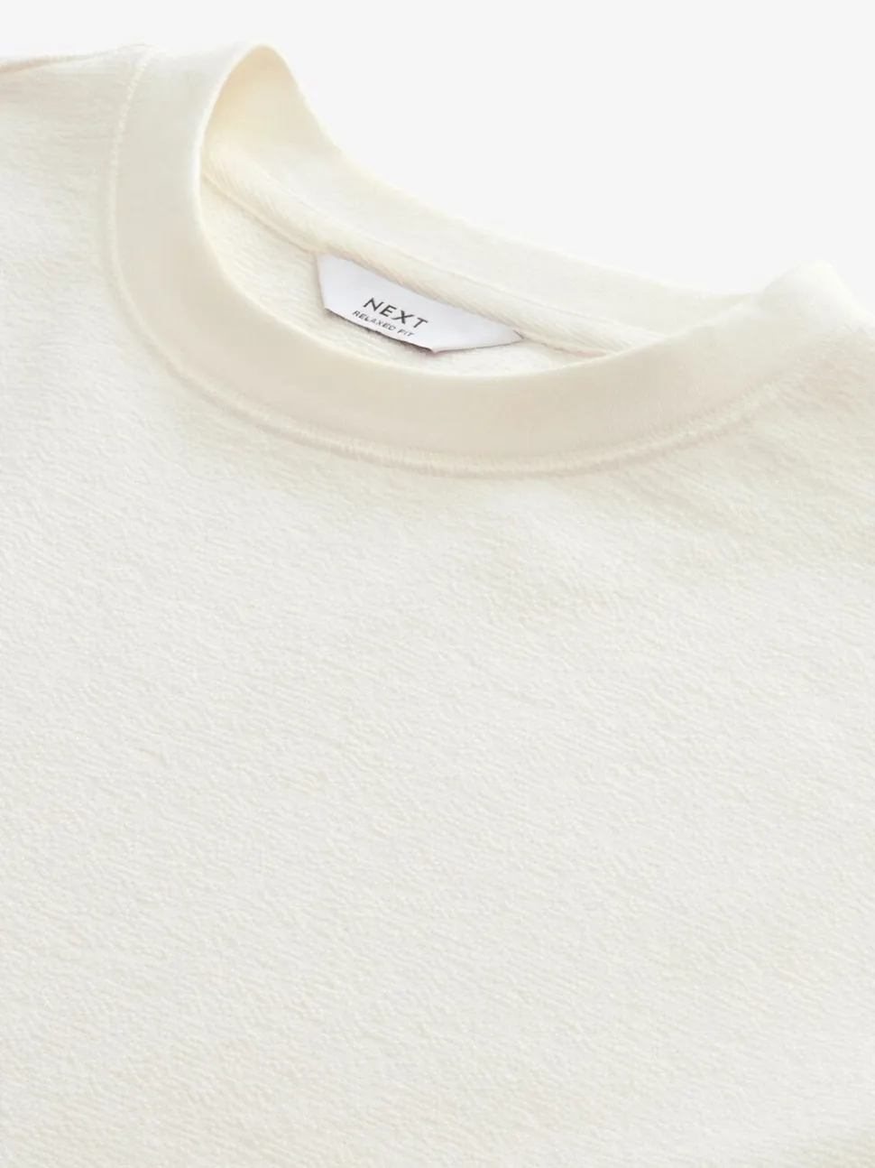 Ecru Texture Textured Relaxed Heavyweight 100% Cotton T-Shirt