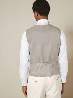 Ecru Textured Suit Waistcoat