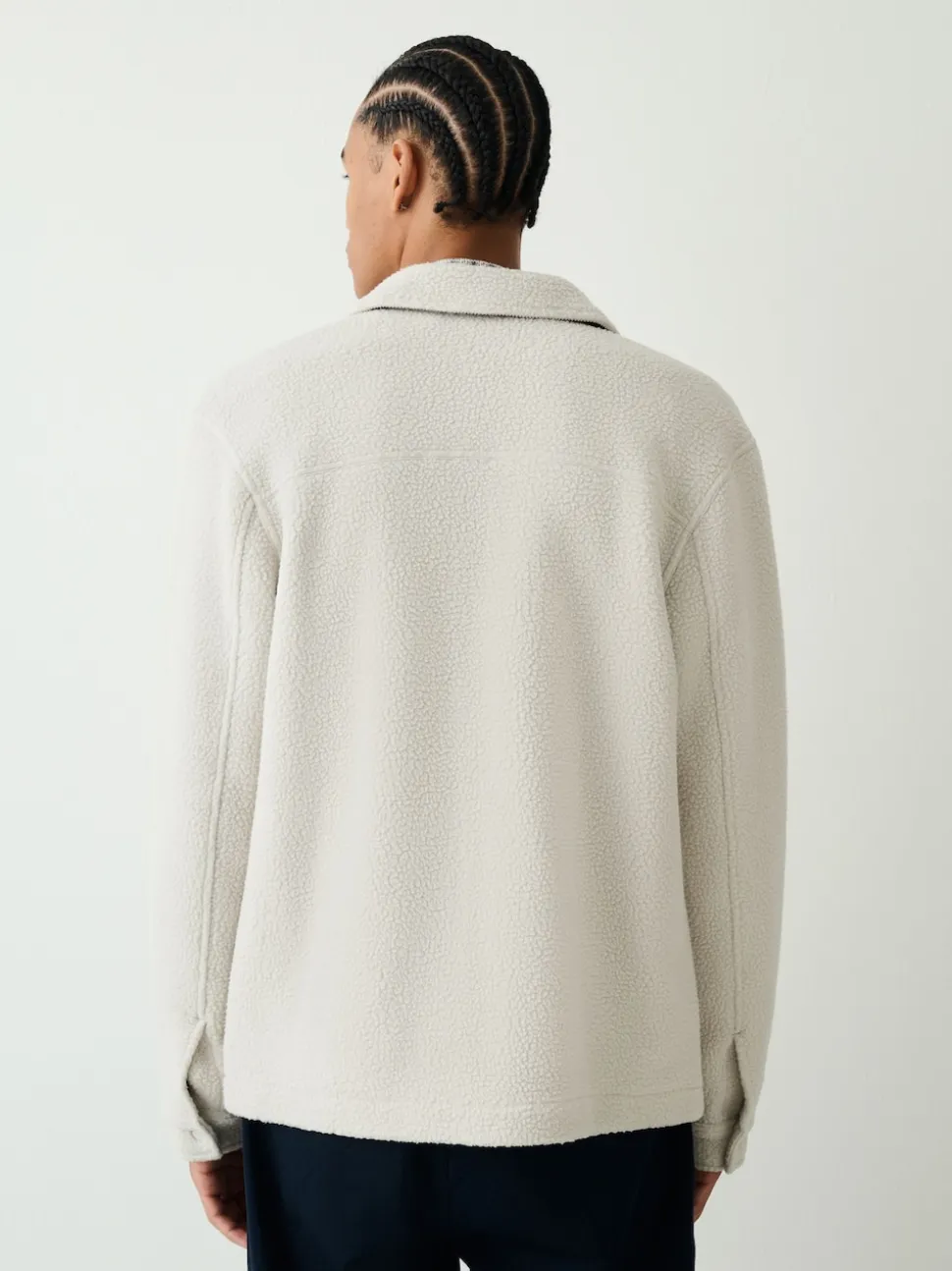 Ecru White Fleece Shacket
