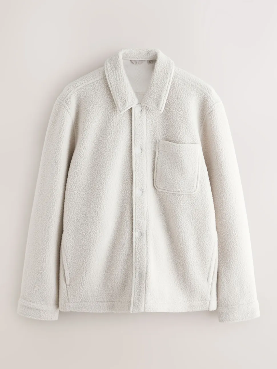 Ecru White Fleece Shacket