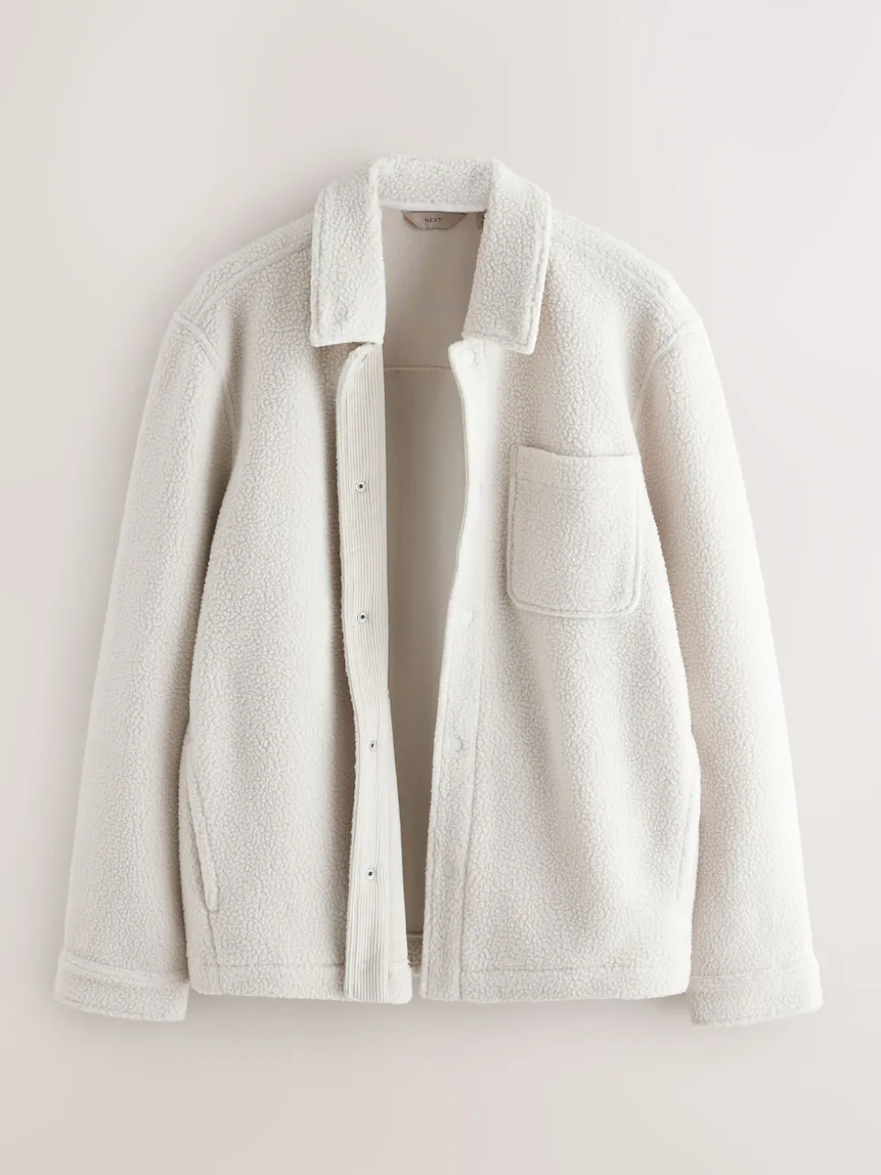 Ecru White Fleece Shacket