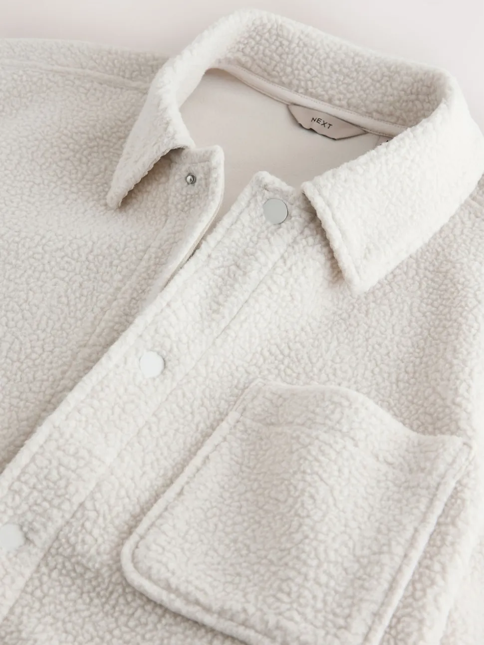 Ecru White Fleece Shacket