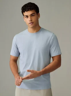 Ecru/Blue/Green/Neutral Mushroom/Grey/Stone Regular Fit Essential Cotton T-Shirts 6 Pack