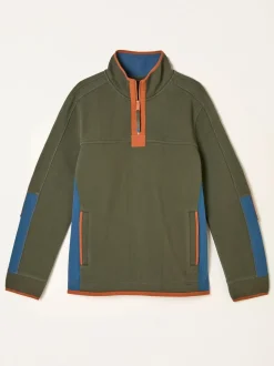 FatFace Airlie Khaki Green Hybrid Half Zip Sweat