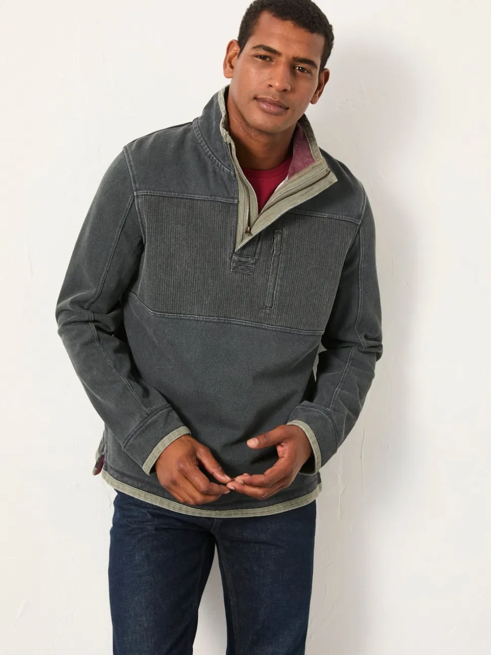 FatFace Airlie Washed Black Panel Sweatshirt