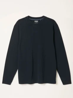 FatFace Alton Black Long Sleeve Heavyweight Relaxed Fit T-Shirt