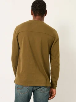 FatFace Alton Khaki Green Long Sleeve Heavyweight Relaxed Fit T-Shirt