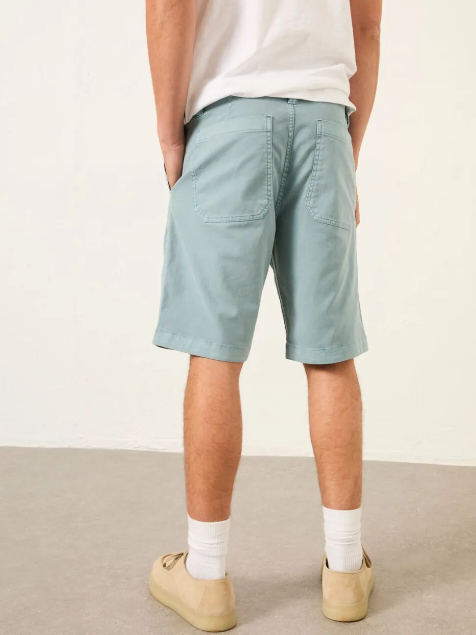 FatFace Aqua Blue Stow Garment Dye Chino Shorts
