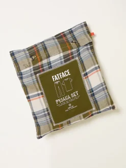 FatFace Beale Khaki Green Check Pyjama Set