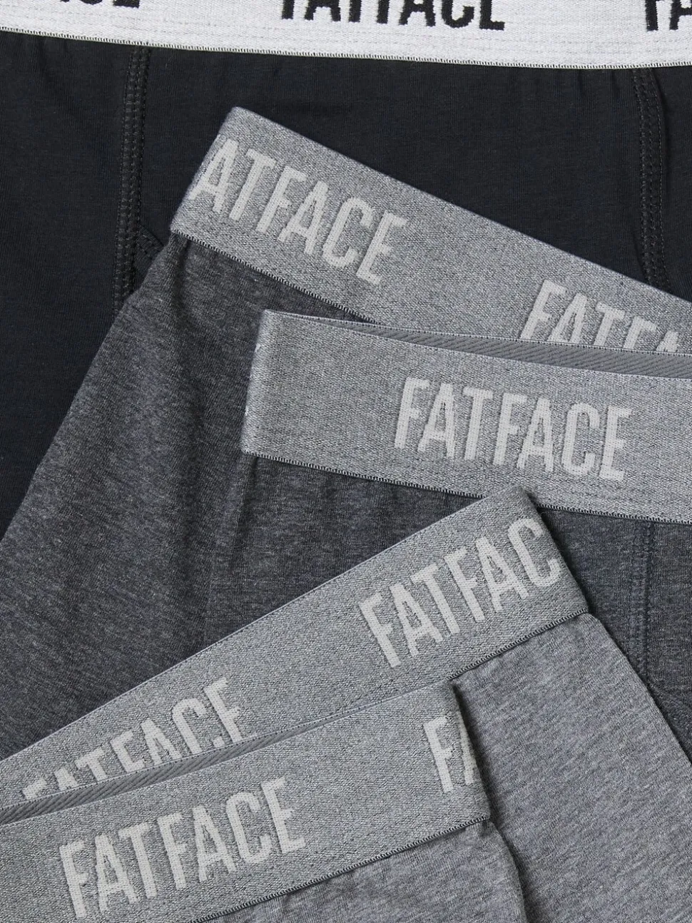 FatFace Black 10 Pairs of Plain Boxers