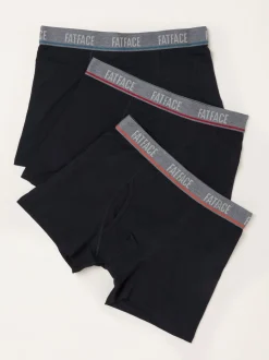 FatFace Black 3 Pairs of Plain Boxers
