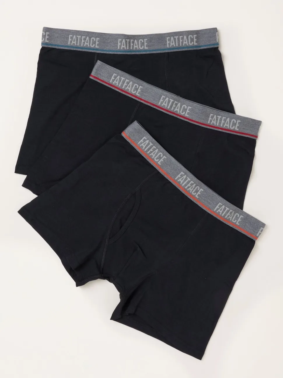 FatFace Black 3 Pairs of Plain Boxers