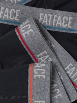 FatFace Black 3 Pairs of Plain Boxers