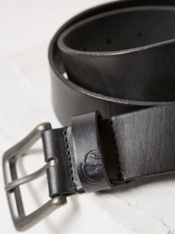 FatFace Black Italian Leather Belt