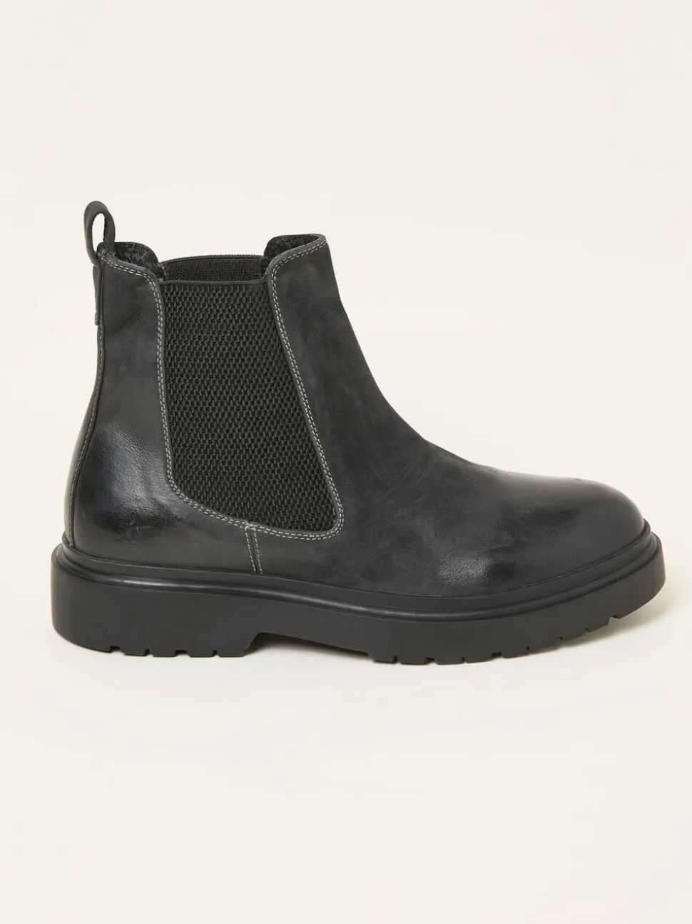 FatFace Black Men's Leather Chelsea Boot