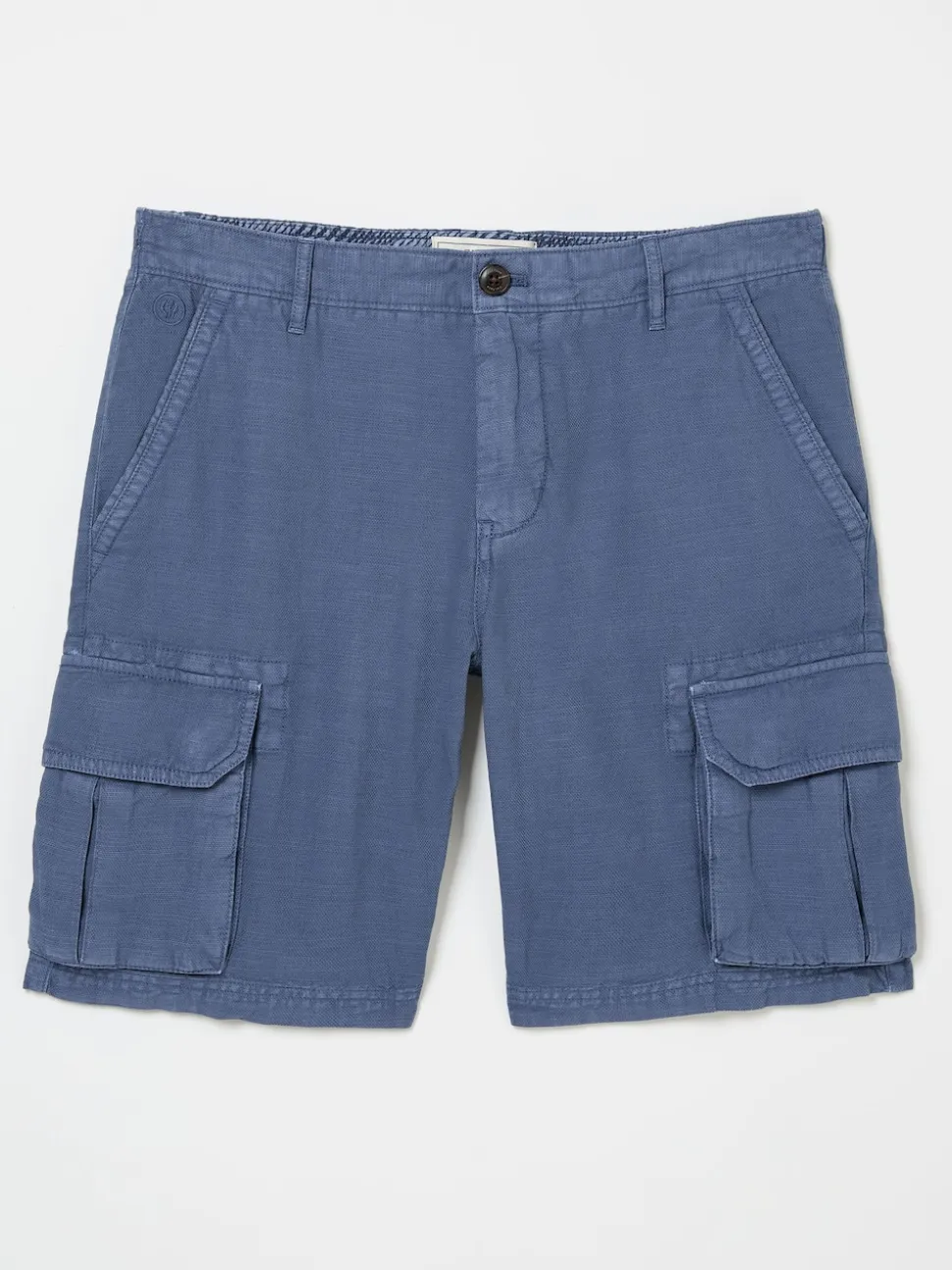 FatFace Blue Cotton Linen Cargo Shorts