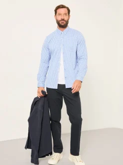FatFace Blue Long Sleeve Gingham Check Shirt