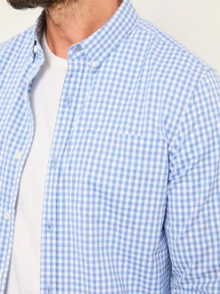 FatFace Blue Long Sleeve Gingham Check Shirt
