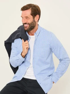 FatFace Blue Long Sleeve Gingham Check Shirt