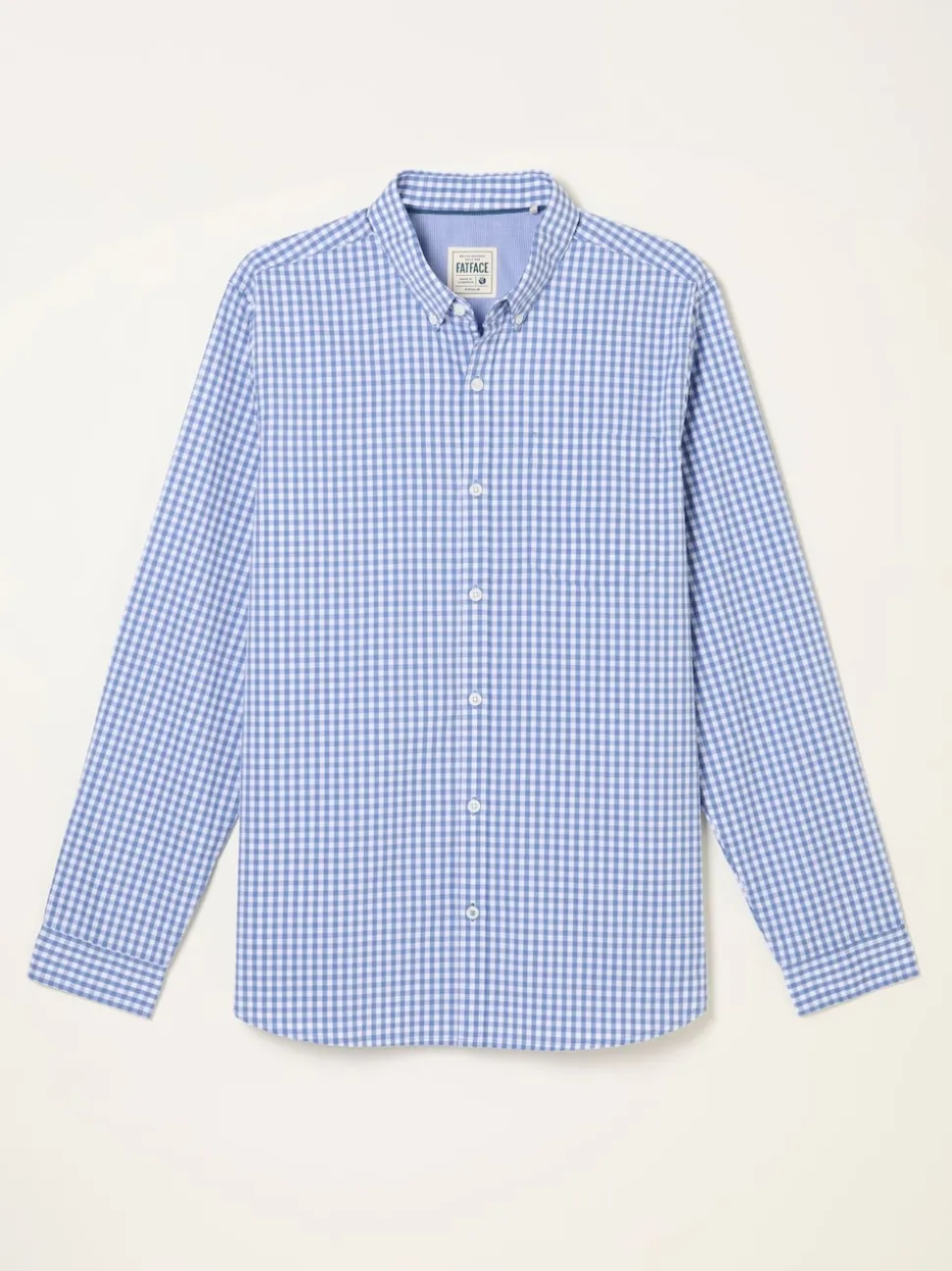 FatFace Blue Long Sleeve Gingham Check Shirt