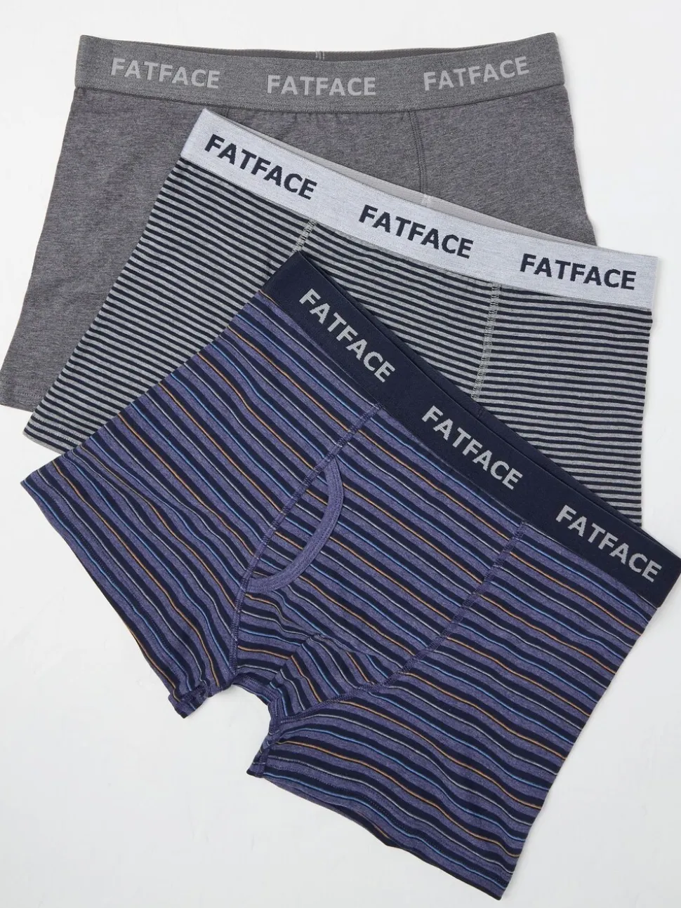 FatFace Blue Seagrove Stripe Classic Boxers 3 Pack