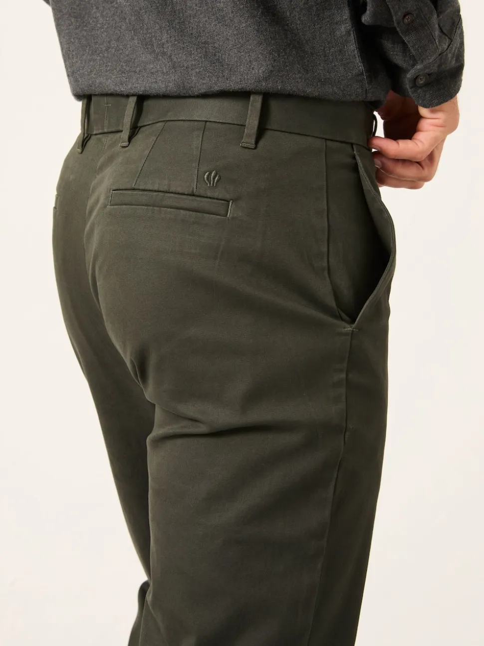 FatFace Bosbury Dark Green Tailored Fit Smart Chino Trousers