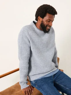 FatFace Bourton Light Blue Knitted Crew Neck Jumper