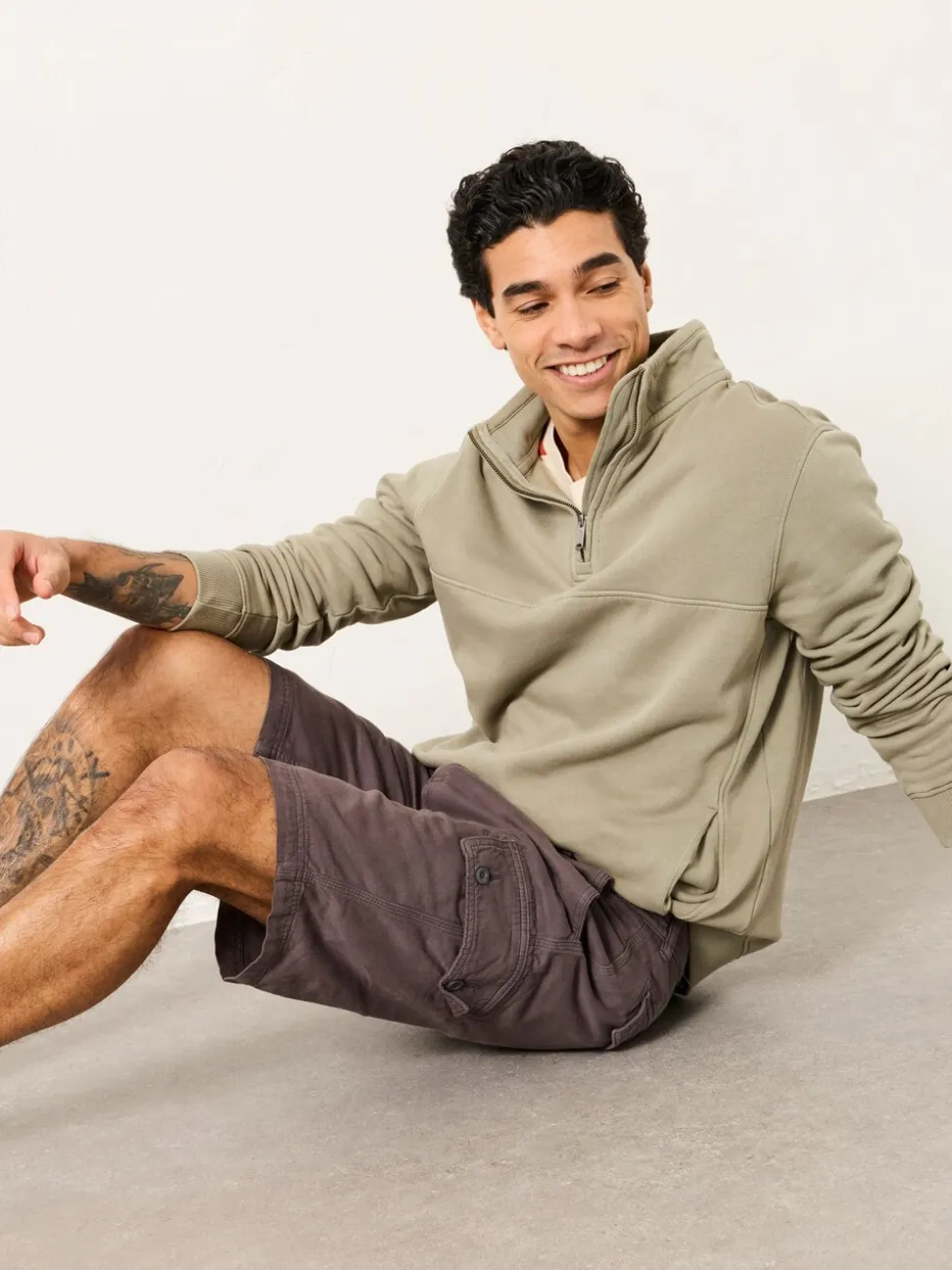 FatFace Brecon Dark Grey Garment Dye Cargo Shorts