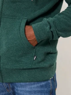 FatFace Brooke Green Cut And Sew Zip Through Hoodie