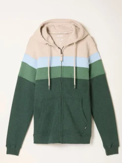 FatFace Brooke Green Cut And Sew Zip Through Hoodie