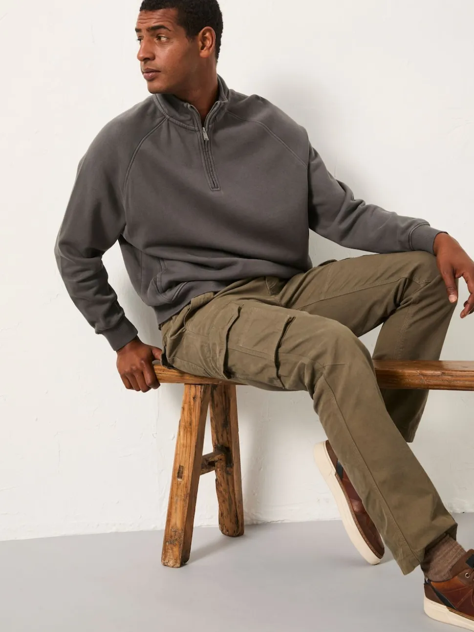 FatFace Brooke Grey Half Neck Sweat Top