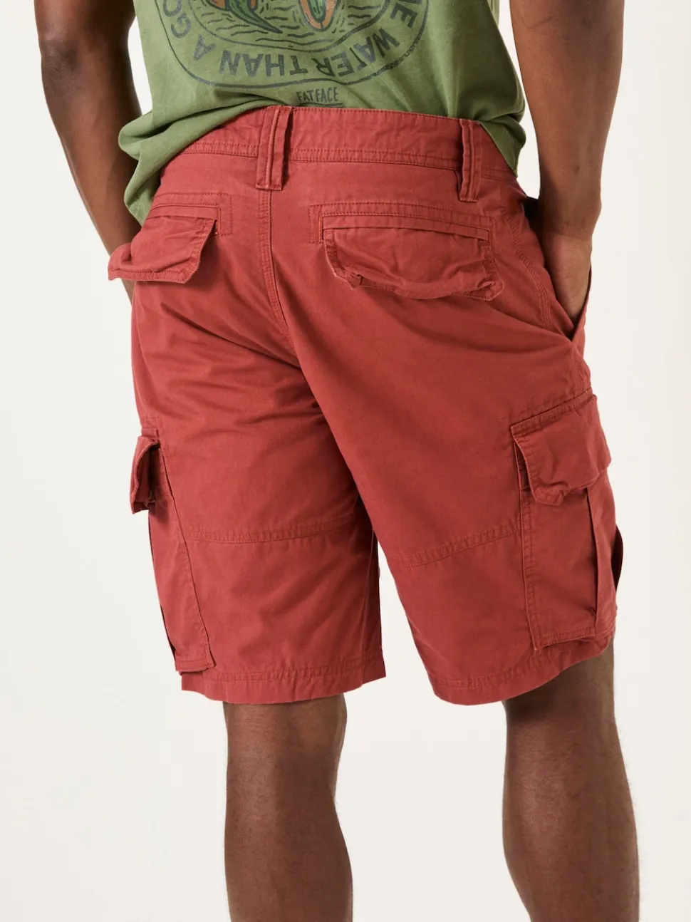 FatFace Bude Dark Red Cargo Shorts