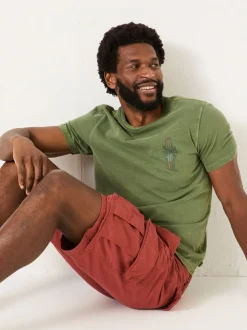 FatFace Bude Dark Red Cargo Shorts