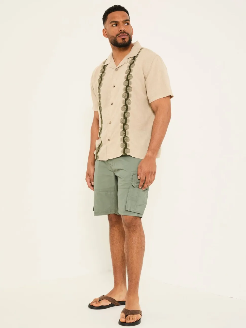 FatFace Bude Green Cargo Shorts