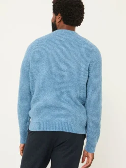 FatFace Calder Light Vintage Blue Crew Neck Knitted Jumper